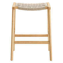 Load image into Gallery viewer, Saoirse Woven Rope Wood Counter Stool Set of 2 by Modway