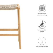 Load image into Gallery viewer, Saoirse Woven Rope Wood Counter Stool Set of 2 by Modway