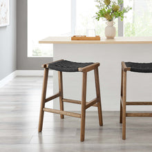 Load image into Gallery viewer, Saoirse Woven Rope Wood Counter Stool Set of 2 by Modway