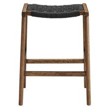 Load image into Gallery viewer, Saoirse Woven Rope Wood Counter Stool Set of 2 by Modway