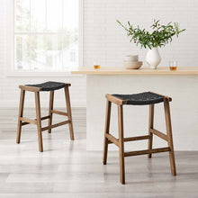 Load image into Gallery viewer, Saoirse Woven Rope Wood Counter Stool Set of 2 by Modway