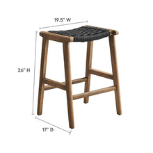 Load image into Gallery viewer, Saoirse Woven Rope Wood Counter Stool Set of 2 by Modway