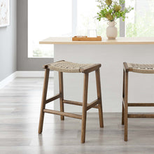 Load image into Gallery viewer, Saoirse Woven Rope Wood Counter Stool Set of 2 by Modway
