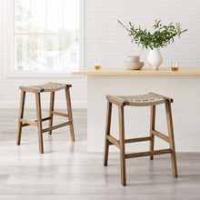 Load image into Gallery viewer, Saoirse Woven Rope Wood Counter Stool Set of 2 by Modway