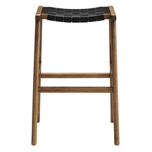Load image into Gallery viewer, Saoirse Leather Wood Bar Stool Set of 2 by Modway