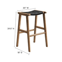 Load image into Gallery viewer, Saoirse Leather Wood Bar Stool Set of 2 by Modway