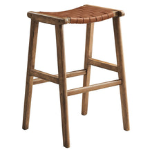 Load image into Gallery viewer, Saoirse Leather Wood Bar Stool Set of 2 by Modway