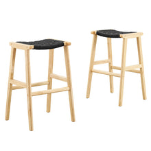 Load image into Gallery viewer, Saoirse Woven Rope Wood Bar Stool Set of 2 by Modway