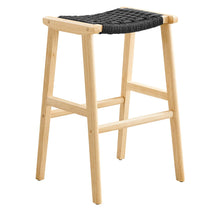 Load image into Gallery viewer, Saoirse Woven Rope Wood Bar Stool Set of 2 by Modway