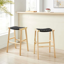 Load image into Gallery viewer, Saoirse Woven Rope Wood Bar Stool Set of 2 by Modway