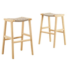 Load image into Gallery viewer, Saoirse Woven Rope Wood Bar Stool Set of 2 by Modway