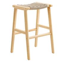 Load image into Gallery viewer, Saoirse Woven Rope Wood Bar Stool Set of 2 by Modway