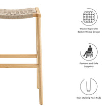 Load image into Gallery viewer, Saoirse Woven Rope Wood Bar Stool Set of 2 by Modway