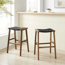 Load image into Gallery viewer, Saoirse Woven Rope Wood Bar Stool Set of 2 by Modway