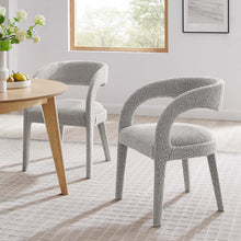 Load image into Gallery viewer, Pinnacle Boucle Upholstered Dining Chair Set of 2 by Modway