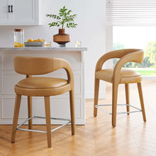 Load image into Gallery viewer, Pinnacle Vegan Leather Counter Stool Set of 2 by Modway