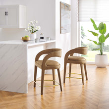 Load image into Gallery viewer, Pinnacle Performance Velvet Counter Stool Set of 2 by Modway