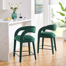 Load image into Gallery viewer, Pinnacle Performance Velvet Counter Stool Set of 2 by Modway