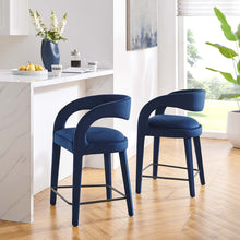 Load image into Gallery viewer, Pinnacle Performance Velvet Counter Stool Set of 2 by Modway