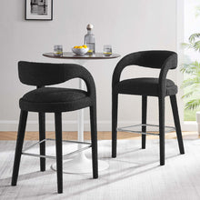 Load image into Gallery viewer, Pinnacle Boucle Upholstered Bar Stool Set of 2 by Modway