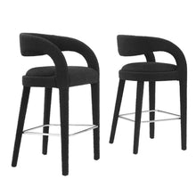 Load image into Gallery viewer, Pinnacle Boucle Upholstered Bar Stool Set of 2 by Modway