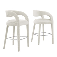 Load image into Gallery viewer, Pinnacle Boucle Upholstered Bar Stool Set of 2 by Modway