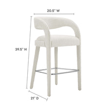 Load image into Gallery viewer, Pinnacle Boucle Upholstered Bar Stool Set of 2 by Modway