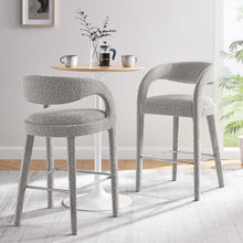 Load image into Gallery viewer, Pinnacle Boucle Upholstered Bar Stool Set of 2 by Modway