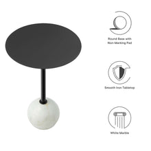 Load image into Gallery viewer, Aliza Round White Marble Side Table by Modway