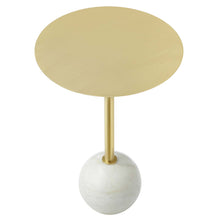 Load image into Gallery viewer, Aliza Round White Marble Side Table by Modway