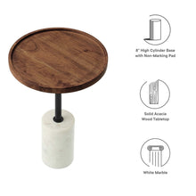 Load image into Gallery viewer, Amina Round Acacia Wood Side Table by Modway