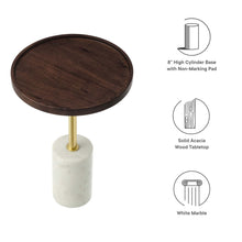 Load image into Gallery viewer, Amina Round Acacia Wood Side Table by Modway