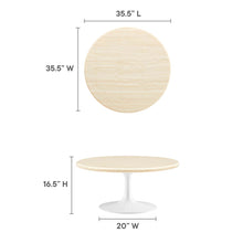 Load image into Gallery viewer, Lippa 36Ó Round Faux Travertine Coffee Table by Modway