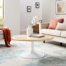 Load image into Gallery viewer, Lippa 36Ó Round Faux Travertine Coffee Table by Modway