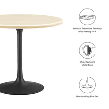 Load image into Gallery viewer, Lippa 36Ó Round Faux Travertine Dining Table by Modway