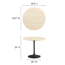 Load image into Gallery viewer, Lippa 36Ó Round Faux Travertine Dining Table by Modway