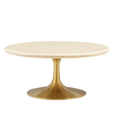 Load image into Gallery viewer, Lippa 36Ó Round Faux Travertine Coffee Table by Modway