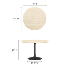 Load image into Gallery viewer, Lippa 48" Round Faux Travertine Dining Table by Modway