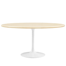 Load image into Gallery viewer, Lippa 60Ó Oval Faux Travertine Dining Table by Modway