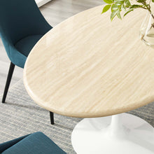 Load image into Gallery viewer, Lippa 60Ó Oval Faux Travertine Dining Table by Modway