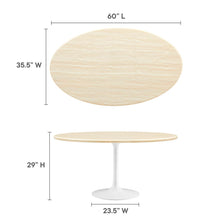 Load image into Gallery viewer, Lippa 60Ó Oval Faux Travertine Dining Table by Modway