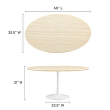 Load image into Gallery viewer, Lippa 60Ó Oval Faux Travertine Dining Table by Modway