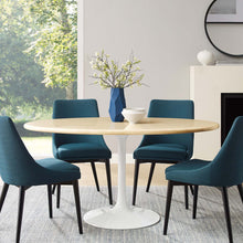 Load image into Gallery viewer, Lippa 60Ó Oval Faux Travertine Dining Table by Modway