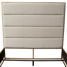 Load image into Gallery viewer, Empire Eastern King Bed in Sand Fabric with Hand brushed Gold Metal Frame by Diamond Sofa