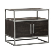 Load image into Gallery viewer, Empire 2-Door End Table in Dark Brown Veneer w/ Hand brushed Silver Metal Frame by Diamond Sofa