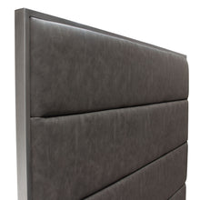 Load image into Gallery viewer, Empire Queen Bed in Weathered Grey PU with Hand brushed Silver Metal Frame by Diamond Sofa