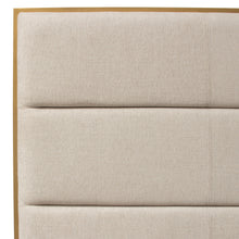 Load image into Gallery viewer, Empire Queen Bed in Sand Fabric with Hand brushed Gold Metal Frame by Diamond Sofa