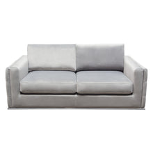 Load image into Gallery viewer, Envy Loveseat in Platinum Grey Velvet with Tufted Outside Detail and Silver Metal Trim by Diamond Sofa