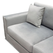 Load image into Gallery viewer, Envy Loveseat in Platinum Grey Velvet with Tufted Outside Detail and Silver Metal Trim by Diamond Sofa