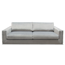 Load image into Gallery viewer, Envy Sofa in Platinum Grey Velvet with Tufted Outside Detail and Silver Metal Trim by Diamond Sofa